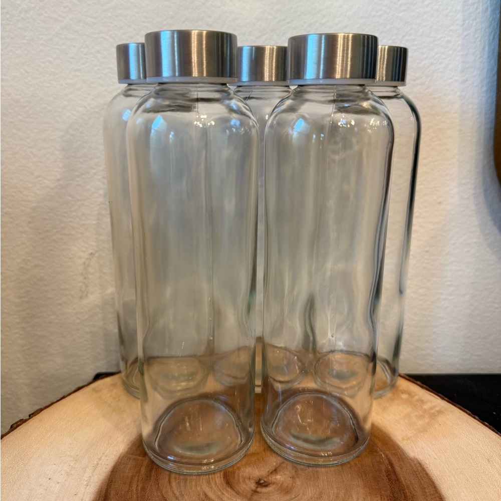 Glass water bottles